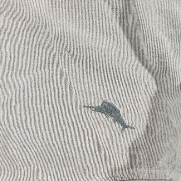 Tommy Bahama Shirt Mens XL Grey Coastline Cord Corduroy Button Long Sleeve Shirt - Picture 2 of 8